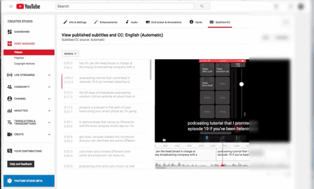How to Create a Transcript for Your Podcast Using the YouTube Closed Captioning Feature